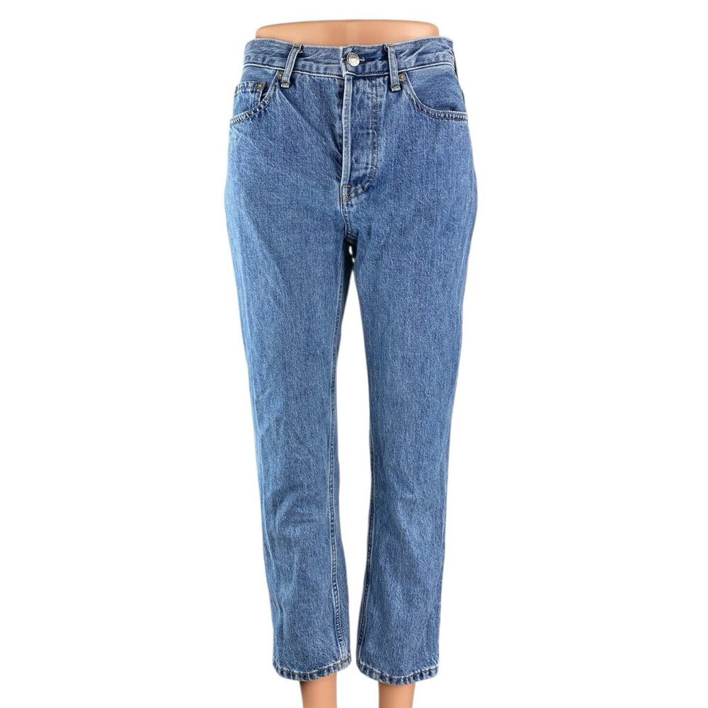 Everlane The 90's Cheeky Women's Blue High Waisted Straight Denim Jeans Pants 25